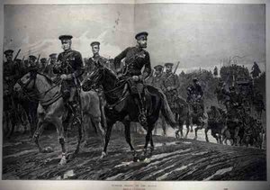 Troupes russes en marche, de The Illustrated London News, 5 mars 1887 - Richard Caton II Woodville